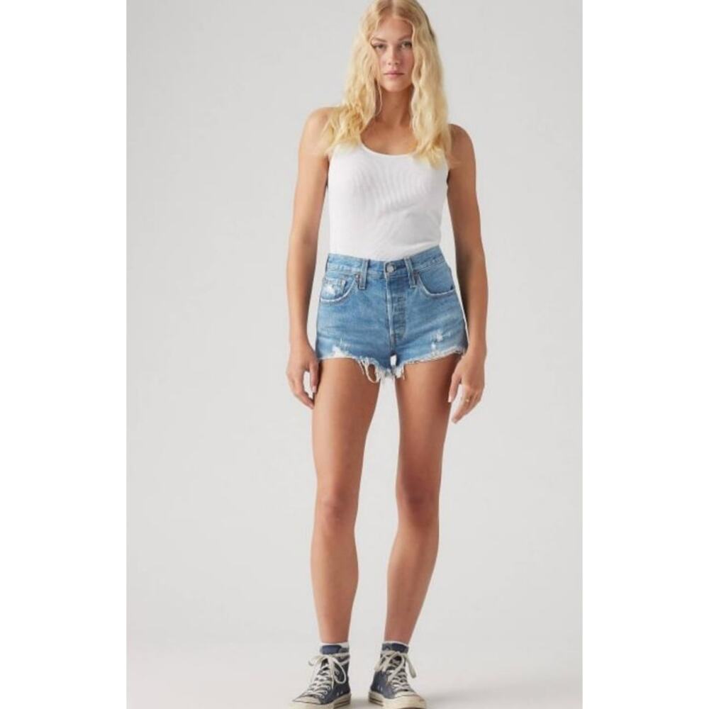 Levi's Premium 501 Original Fit High Rise Women's Shorts Medium Wash Size 31
